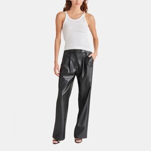 Steve Madden Vegan Leathee Black High Rise Women's Trousers
